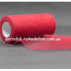 Фатін 15см блискучий , червоний