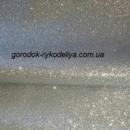 Екошкіра дрібний глітер, колір  СРІБЛО, 25*35