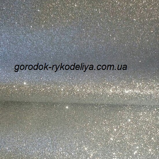 Екошкіра дрібний глітер, колір  СРІБЛО, 25*35