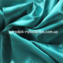 Тканина атлас , 50*50см, колір смарагдовий