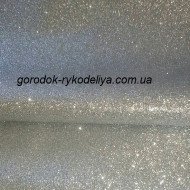 Екошкіра дрібний глітер, колір  СРІБЛО, 25*35