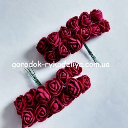 Троянди латексні 2см, колір БОРДОВИЙ