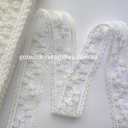 Мереживо вишите 1ярд, колір білий