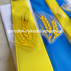 Термотрансферна наліпка Колосок №1,подвійний лівий + правий  2шт , золото