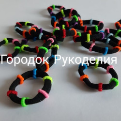 Резинка мікрофібра, 2,8 см з кольоровою полоскою , ЧОРНИЙ
