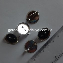 Основа брошка+ кнопка , 2,4см 50 шт