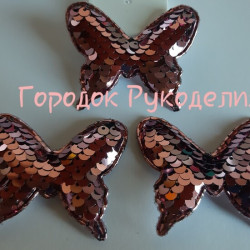 Патч "Метелик з паєтками" колір РОЖЕВИЙ-СРІБЛО