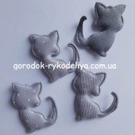 Патч КОТИК в крапочку , колір СІРИЙ