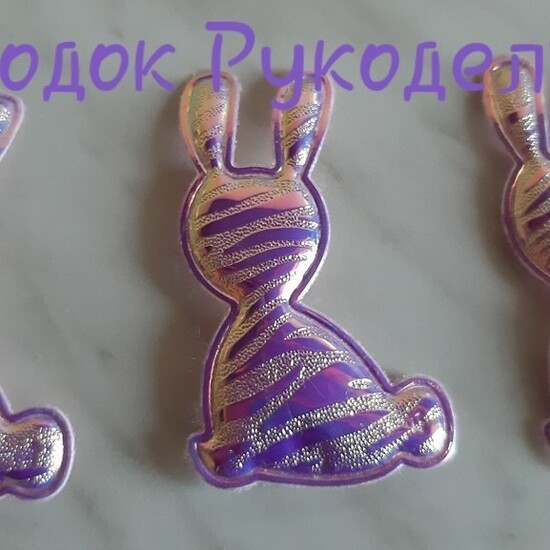 Патч " Зайка Голографік" , колір рожевий