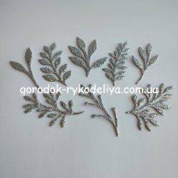 Вирубка набір листочків , колір срібло