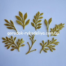 Вирубка набір листочків , колір золото