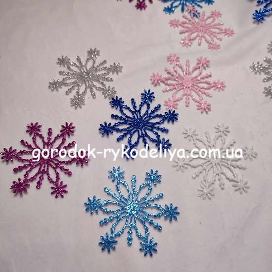 Вирубка сніжинка велика М1 , 1шт , синій