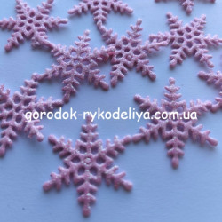 Вирубка сніжинка маленька 3см  М1 , 1шт , рожевий