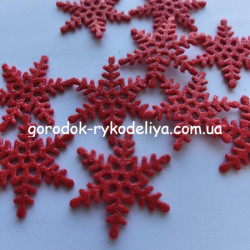 Вирубка сніжинка маленька 3см  М1 , 1шт , червоний