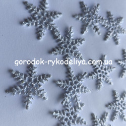 Вирубка сніжинка маленька 3см  М1 , 1шт , срібло