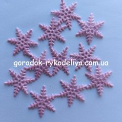 Вирубка сніжинка маленька 3см  М1 , 1шт , рожевий