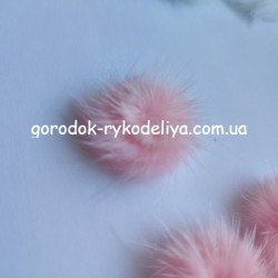 Помпон норка 3СМ, колір РОЖЕВИЙ