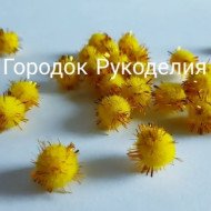 Помпон з люрексом 15мм , колір ЖОВТИЙ