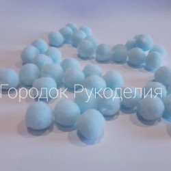 Помпон VIP велюр 1см , колір СВІТЛО-ГОЛУБИЙ