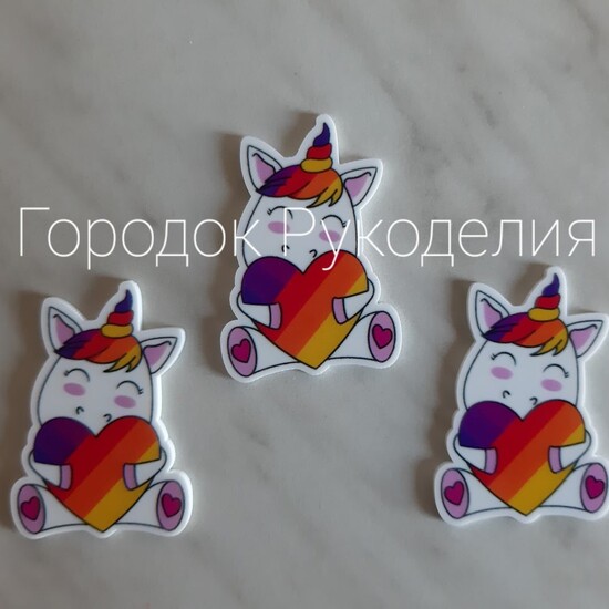 Кабошон  ЄДИНОРІГ СЕРДЕЧКО LIKEE