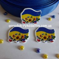 Кабошон укр.  ПРАПОР + КВІТИ