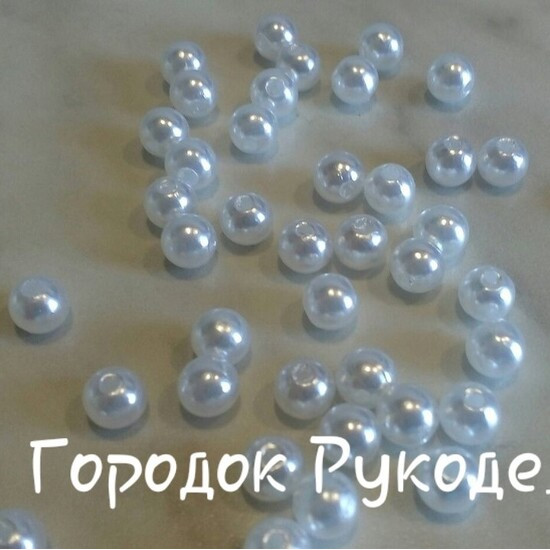 Перлина 6мм, колір БІЛИЙ