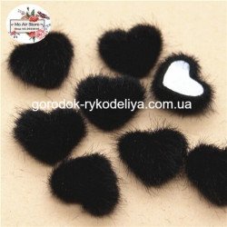Серединка"Серце" хутро, колір ЧОРНИЙ