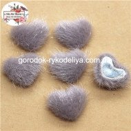 Серединка"Серце" хутро, колір СІРИЙ