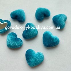 Серединка"Серце" оксамит, колір голубий