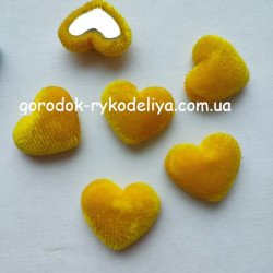 Серединка"Серце" оксамит, колір жовтий