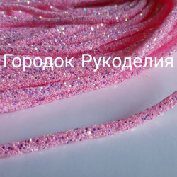 Термошнур стразовий , колір РОЖЕВИЙ