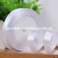 Стрічка атласна 0,6см 23м, колір БІЛИЙ