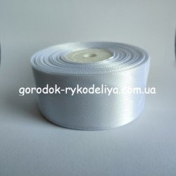 Стрічка атласна 4см ,колір БІЛИЙ