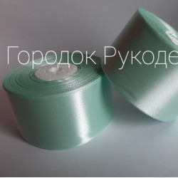 Стрічка атласна 5 см, колір ТИФАНІ