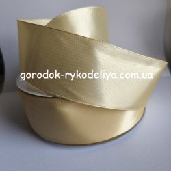 Стрічка атласна 5 см, колір ШАМПАНЬ