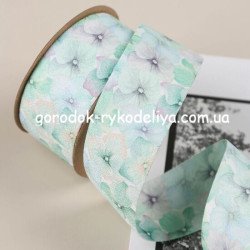 Стрічка двостороння 38мм, фіалка , колір м'ята