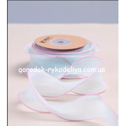 Органза з лєскою , Корея , аква+рожевий кант