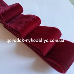Оксамитова стрічка 4см, колір БОРДО