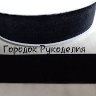 Оксамитова стрічка 4см, колір ЧОРНИЙ