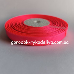 репсова стрічка 0,9см , колір яскраво-рожевий