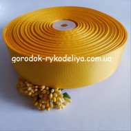 Стрічка репсова 4см,20м колір НАСИЧЕНО-ЖОВТИЙ