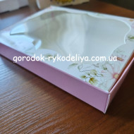 Коробочка 10*15*3 ,рожеві квіти